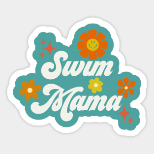 Swim Mama - 70s style - white Sticker